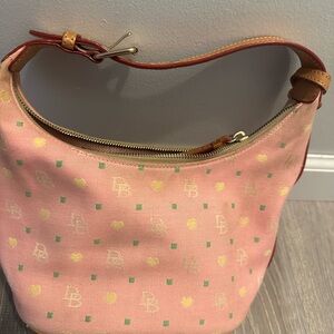 Dooney & Bourke Pink and Gold Hobo Bag